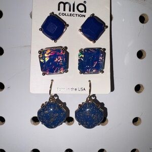 Mia Collection Blue and Multicolor Earring Set